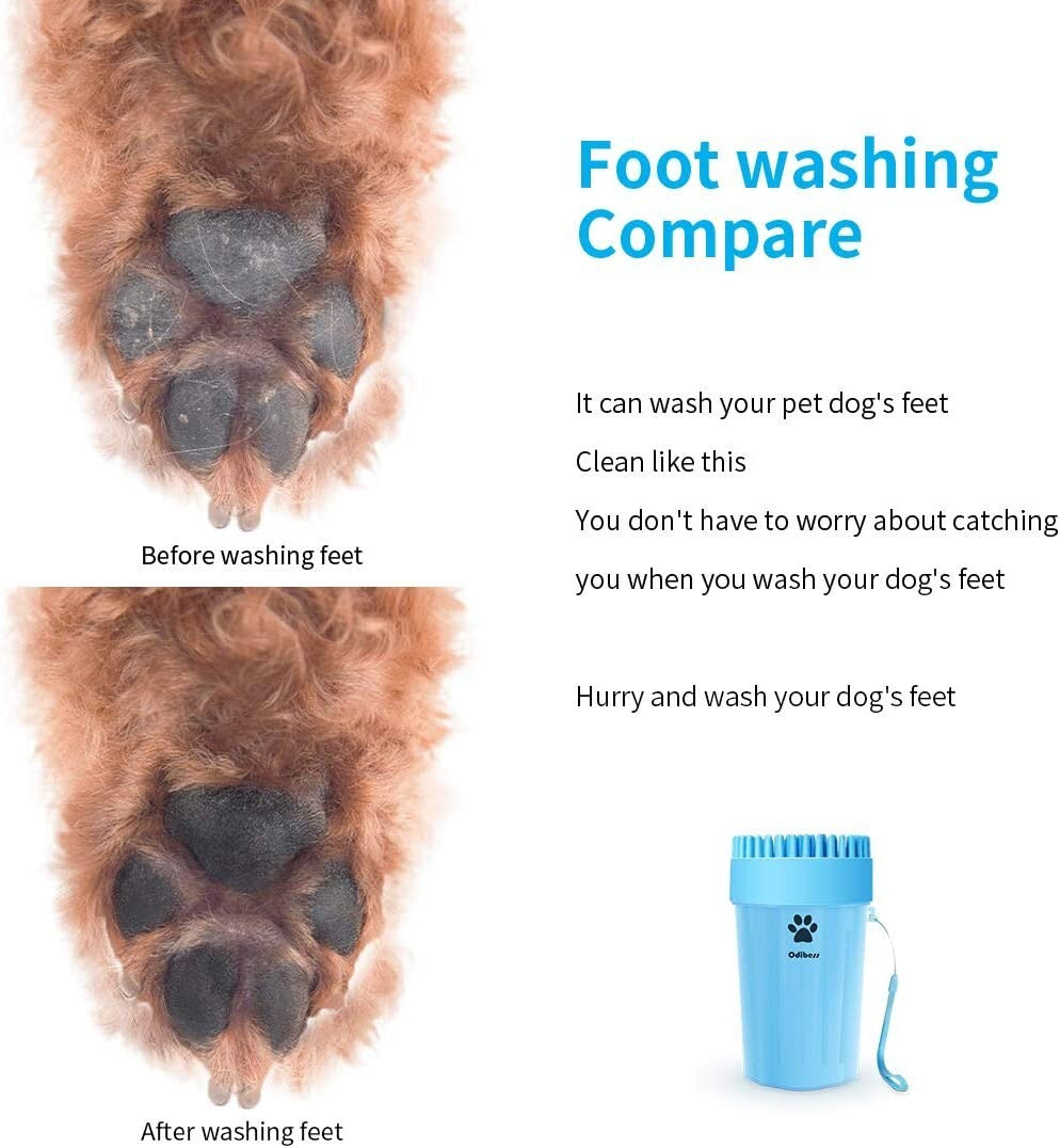 Portable Dog Paw Washer Paw Cleaner Cup Pet Grooming Blue