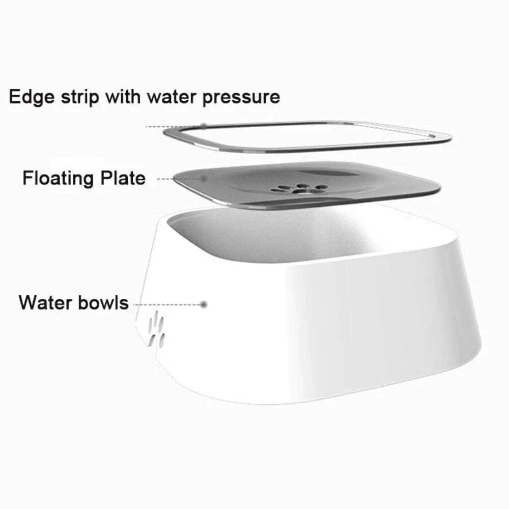 Dog Drinking Water Bowl with Floating Design - Non-Wetting, Non-Skid, Large Capa