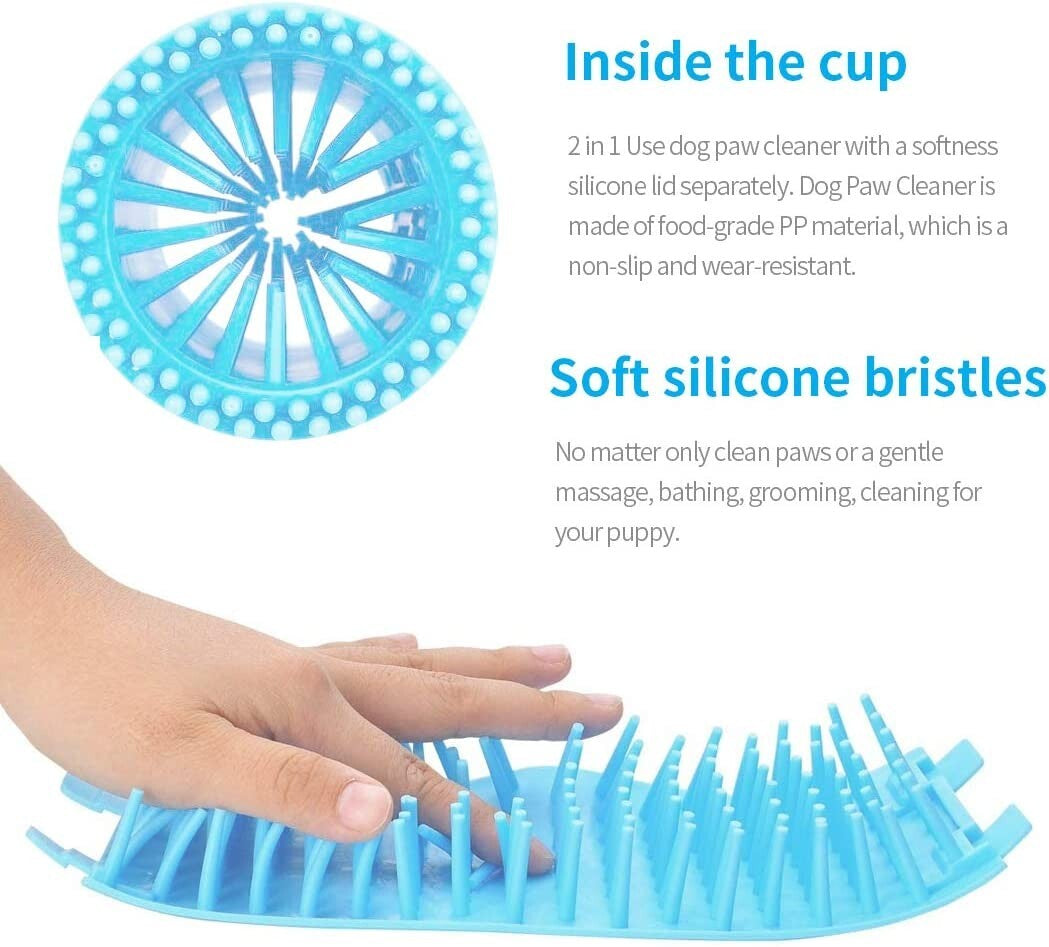 Portable Dog Paw Washer Paw Cleaner Cup Pet Grooming Blue