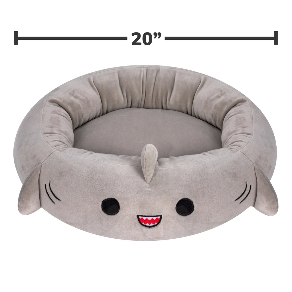 20 Inch Gray Shark Pet Bed - Small Ultra Soft Plush Pet Bed