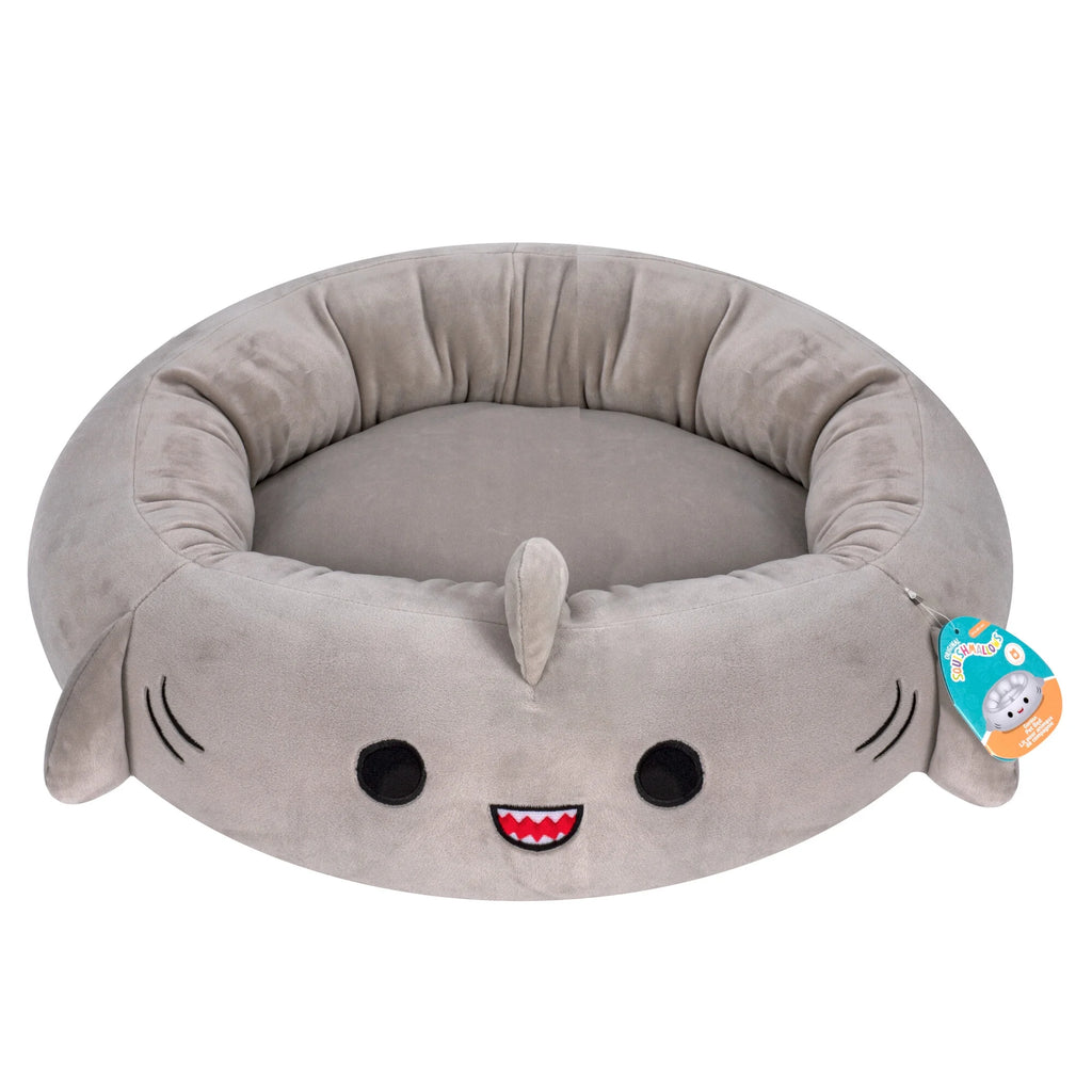 20 Inch Gray Shark Pet Bed - Small Ultra Soft Plush Pet Bed