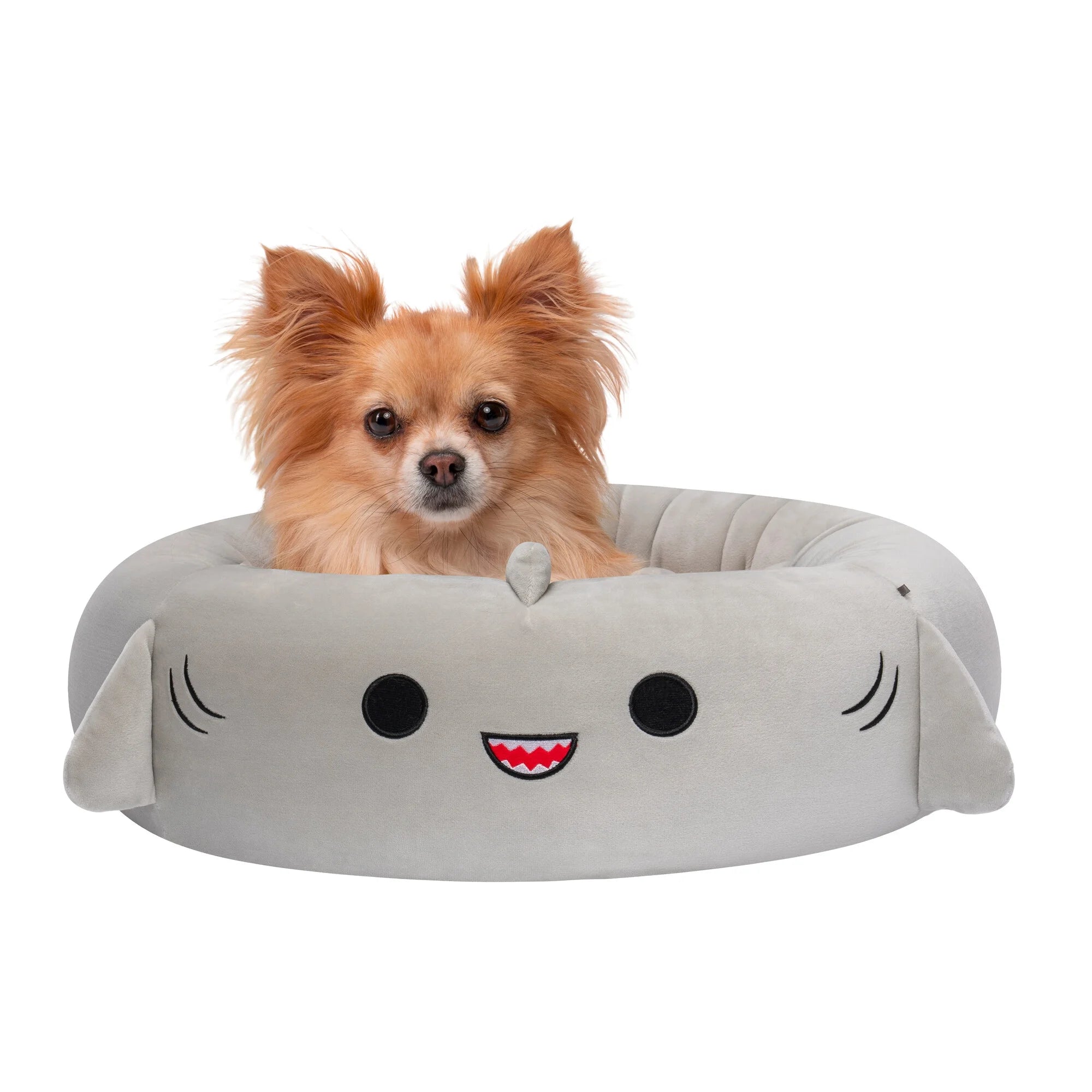 20 Inch Gray Shark Pet Bed - Small Ultra Soft Plush Pet Bed