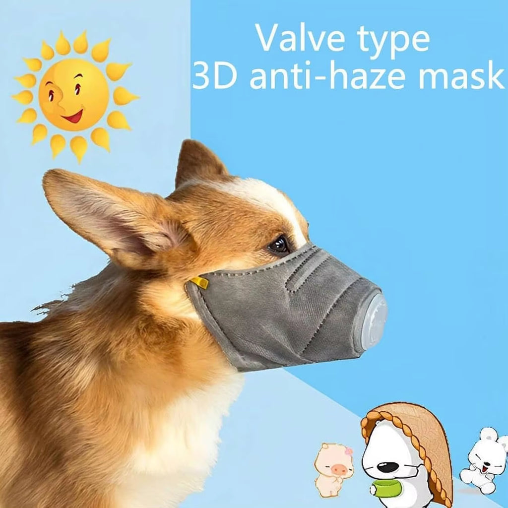 Dog Mask Reusable Breathable Dog Air Filter Mask Adjustable Dog Gas Face Mask Dog Smoke Mask Dog Respirator Mask