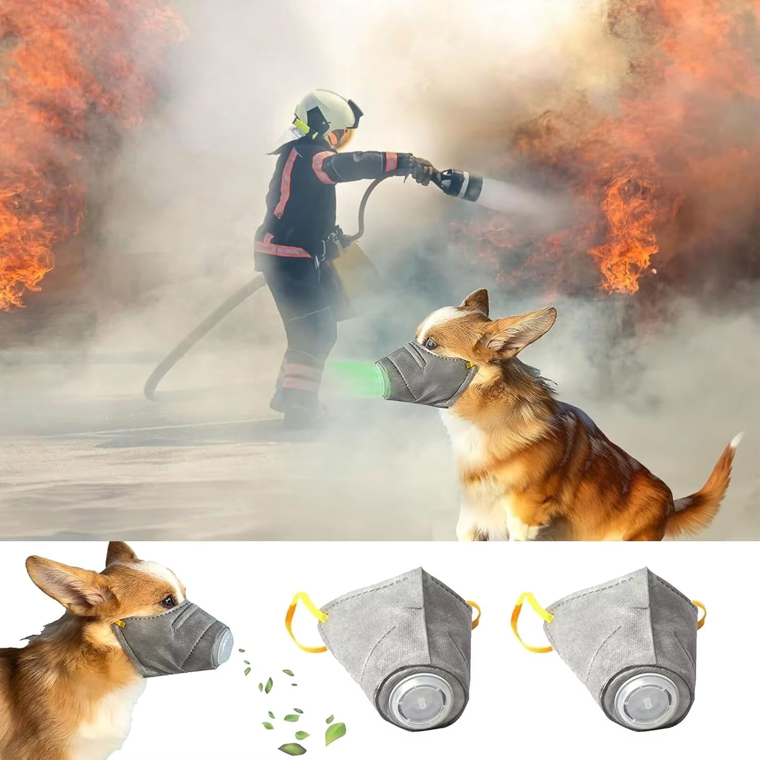 Dog Mask Reusable Breathable Dog Air Filter Mask Adjustable Dog Gas Face Mask Dog Smoke Mask Dog Respirator Mask